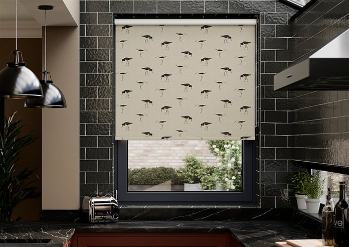 Emily Bond Oyster Catcher, Charcoal - Roller Blind - Image 3